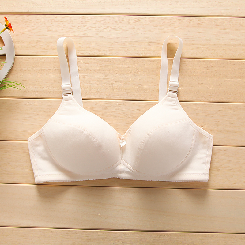 Fat MM kích thước lớn không có vòng thép không có miếng bọt biển pad nữ sinh trung học đồ lót cotton áo ngực phần mỏng định hình áo ngực - Bikini quần lót siêu nhỏ và mỏng