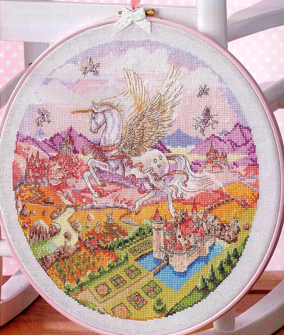 Cross embroidered saga format XSDs redrawn electronic drawings Source text Unicorn Castle-Taobao