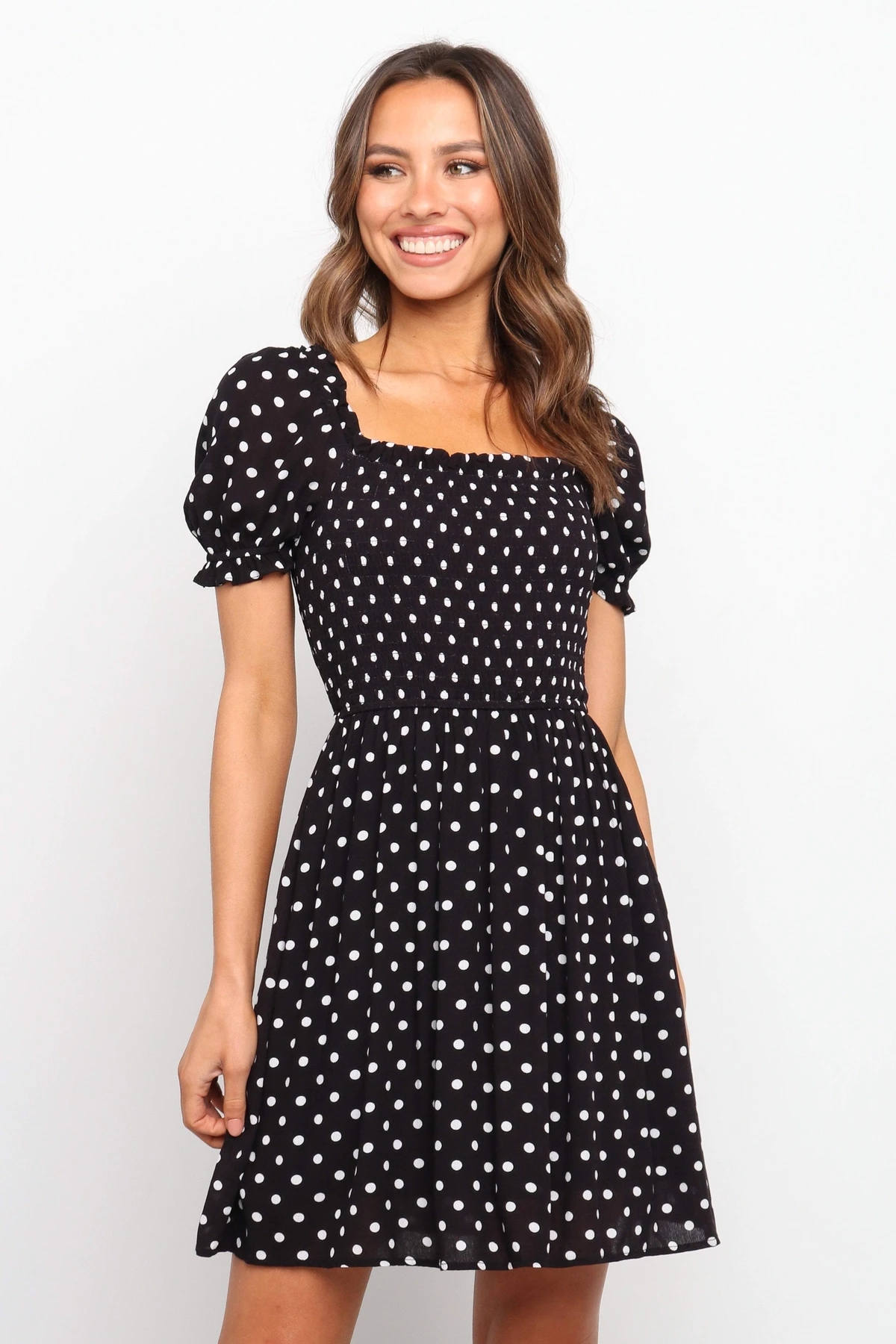 new short sleeve polka dot printing dress  NSYD19043