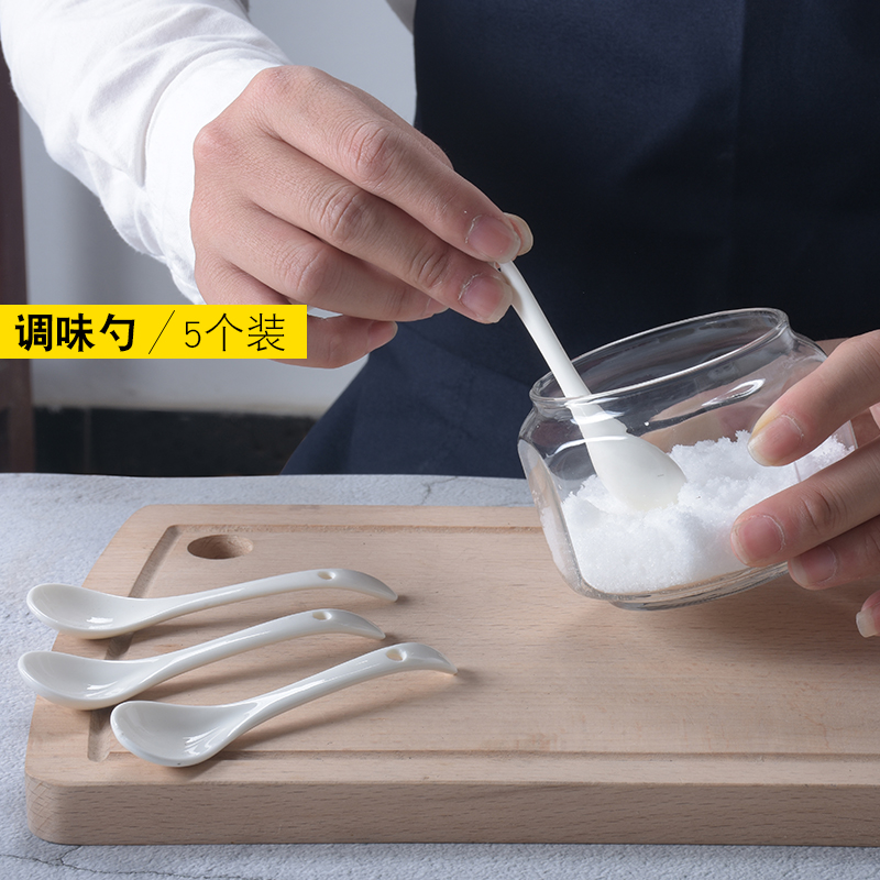 Seasoning Spoon ceramic small spoon salt MSG Pepper Spoon spoon Spoon Spoon Spoon Ceramic Coffee Flower Tea Seasoning Spoon