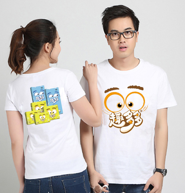 Customize anecdology Paper diaper Pushback Worksuit Pure Cotton Round Collar Short Sleeve T-shirt Male and female Active Advertising Shirt Summer