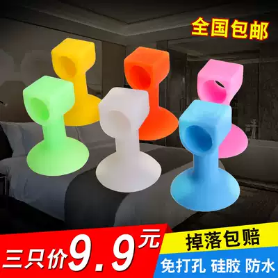 Silicone door suction non-perforated anti-collision toilet buffer door resistance plastic rubber door touch dressing room door top handle door stop