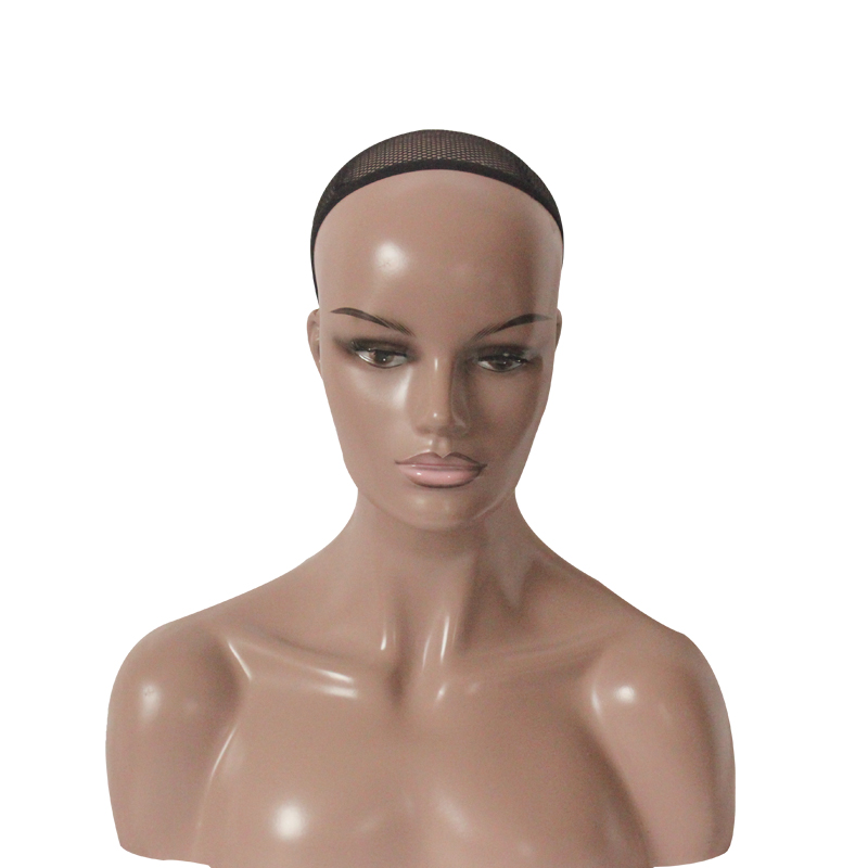 Wig shows human head models women's skin color European and American fake people head scarves models head with shoulder head model fake human head