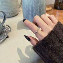 网红简约百搭开口冷淡风链条戒指