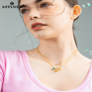 【双面佩戴】纯银镀金梦幻星球项链