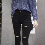 Демисезонные леггинсы, черные штаны, эластичный карандаш, коллекция 2022, в корейском стиле