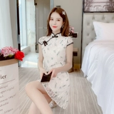 Ципао, летнее короткое приталенное платье, подходит для подростков, 150см, по фигуре