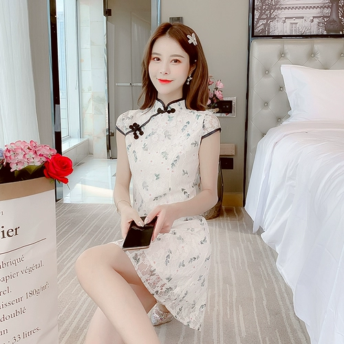 Ципао, летнее короткое приталенное платье, подходит для подростков, 150см, по фигуре