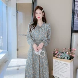 Весеннее осеннее шифоновое платье, 2023, французский стиль, изысканный стиль, яркий броский стиль, по фигуре, подходит для подростков