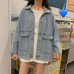 Actual Fall 2019 New Korean Version of Loose, Slim and Big Pocket Cowboy Jacket