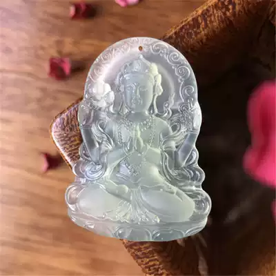 Natural Xiuyan jade Guanyin pendant, mother Guanyin jade pendant for men and women, high permeability ice material jade pendant, one thing and one picture