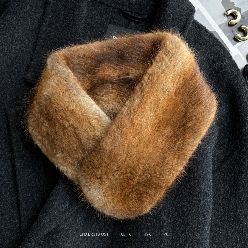 North American Double-Sided Mink Fur Scarf for Women, Genuine Mink Fur Collar, Fur Neck Warmer, Winter Thermal Neck Wrap North American Double-Sided Mink Fur Scarf for Women, Genuine Mink Fur Collar, Fur Neck Warmer, Winter Thermal Neck Wrap