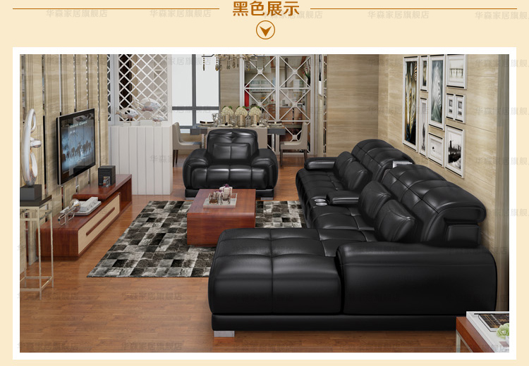 sofa da kết hợp phòng khách da bò dày căn hộ nhỏ tối giản đồ nội thất giản dị phong cách hiện đại - Ghế sô pha ghế sofa băng dài