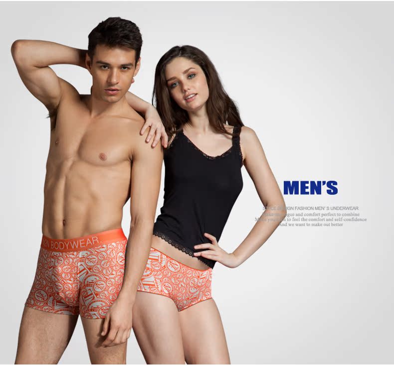 N2N cặp đôi mới đồ lót nam modal một mảnh boxer nữ tam giác thời trang in sức khỏe thoáng khí đồ lót