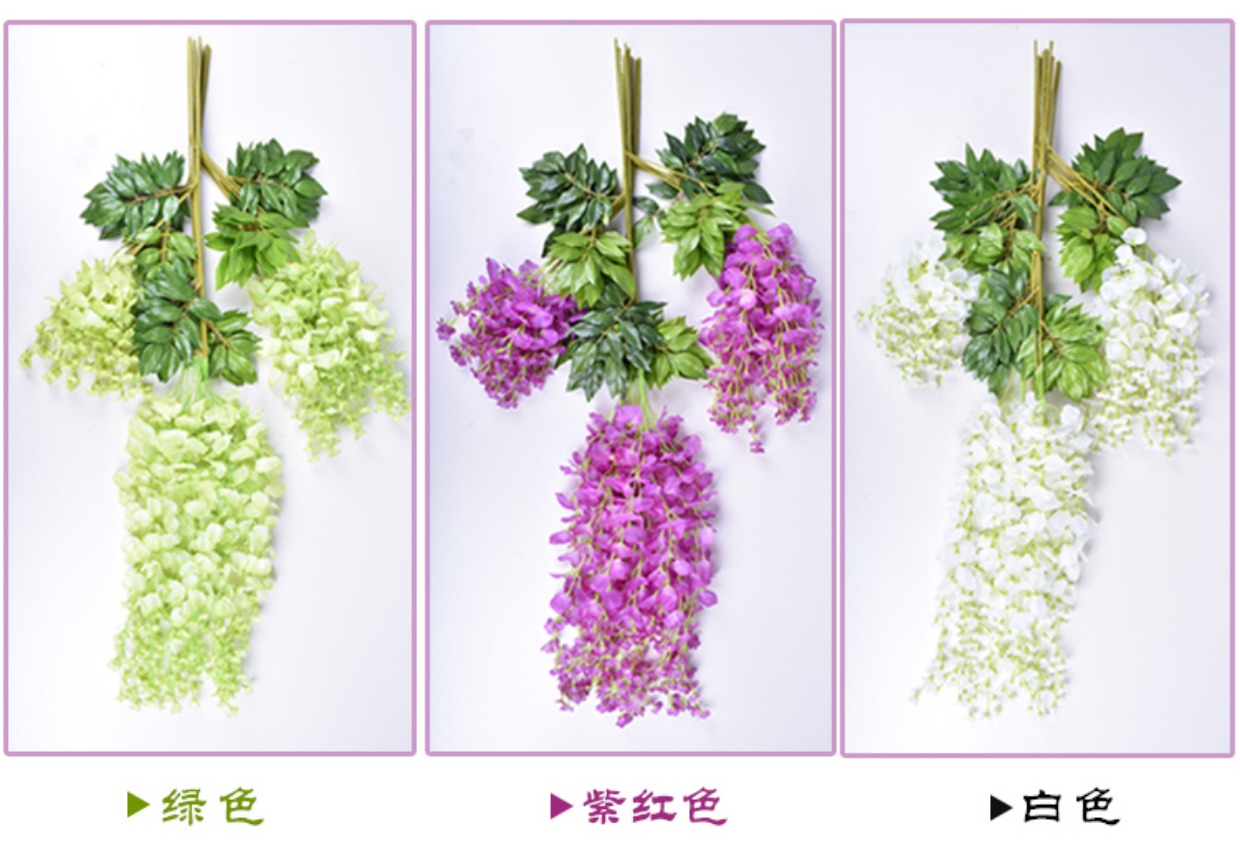 Mô phỏng Hoa Wisteria Hoa giả Mây Hoa Hoa Vine Vine Hoa Hoa Chuỗi Chuỗi Nội thất đám cưới Treo tường Trang trí Hoa - Hoa nhân tạo / Cây / Trái cây giả hạc