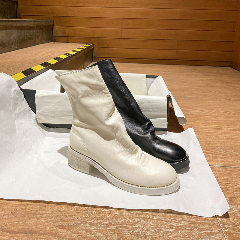 guidi ghost emperor/ кожаные ботинки Martin; новинка 2026 года; женские полусапожки на молнии сзади 788; белые уличные полусапожки; зимние Изображение 1