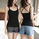 Camisole women's summer sexy outerwear short bottoming top all-match slimming black and white inner wear small camisole