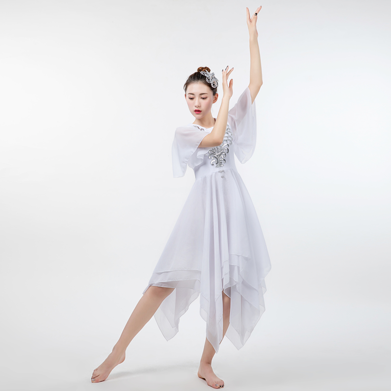 New Jasmine cool and cool white dance dress Classical youthful modern dance Dance Ballet Dresses Contemporary Dance Performance