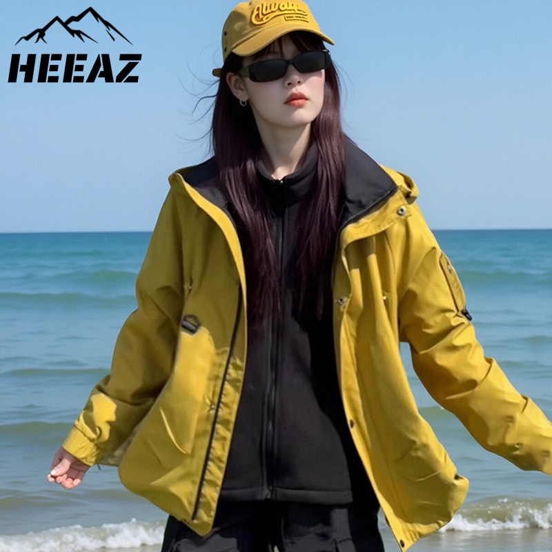 Heeaz France Travel Outdoor 2026 New Windproof and Waterproof Jacket Detachable Mountaineering Two-Piece Soft Shell Set