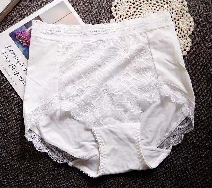 High waist to belly button ~ Modale without mark Hip Pure Color Plus Size Lady Pure White Safety Pants Underwear Fat MM200 Catty