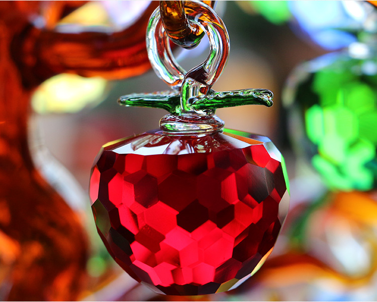 Crystal Apple Tree Single Fruit Phòng khách Tủ rượu Kẻ sọc Điện thoại di động Trang sức Mắt Counter Trang trí đám cưới Trang trí trang trí nhà bếp