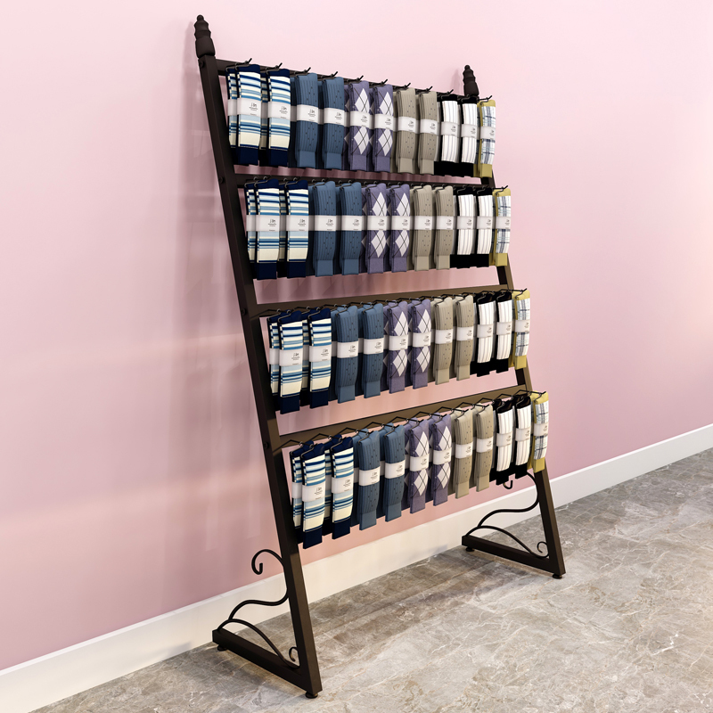 Sock Rack Display Stand Single-Sided Wall-Mounted Glove and Phone Case Accessories Display Shelf Underwear Island Display Stand Stockings Hanger