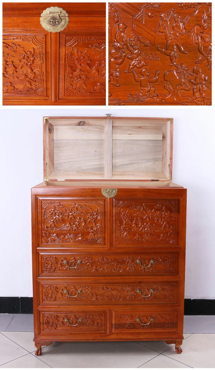 Elm hộp ngăn kéo tủ tủ gỗ rắn đồ nội thất vali thư pháp và sơn tủ một tủ ngăn kéo - Cái hộp hộp gỗ