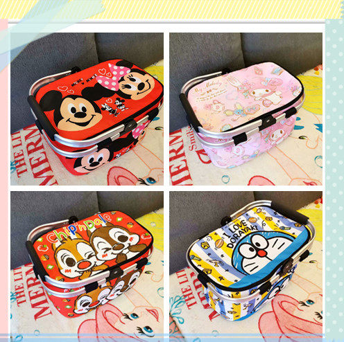 Cartoon Ice Pack Insulation Pack Refrigerated Bag Bento Bag Shopping Basket Portable Folding Car Picnic Outing