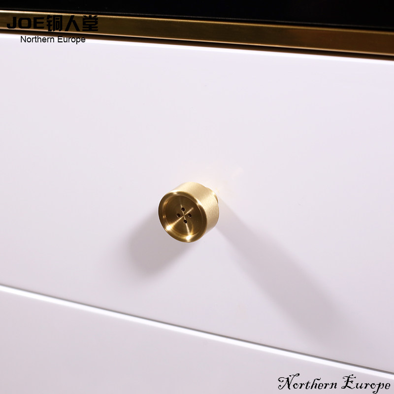 Button HANDLE CABINET DOOR WARDROBE DRAWERS PURE COPPER GOLD SINGLE HOLES HOME FURNITURE HARDWARE KITCHEN BRASS GOLD LIGHT LAVISH HANDLE