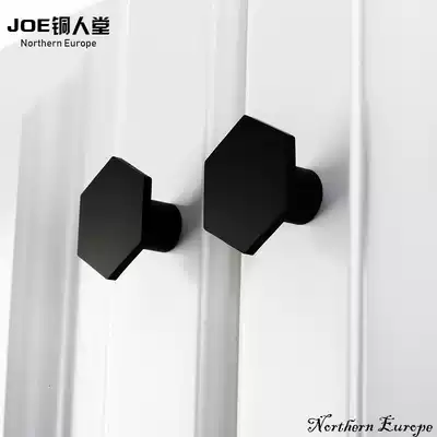 Brass handle Kumara Nordic minimalist hexagonal overall cabinet drawer Cabinet handle Black Gold hexagonal handle