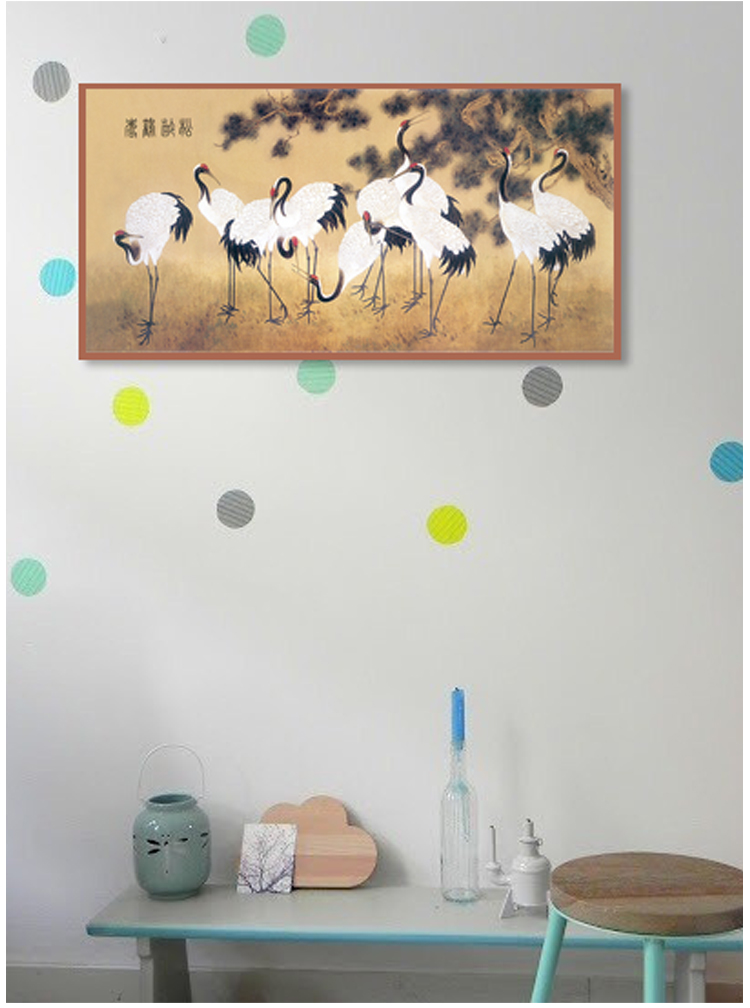 Su thêu kit thêu tranh trang trí gửi người lớn tuổi Song Ling Heshou HD map 60 * 80CM tranh thêu đồng hồ treo tường