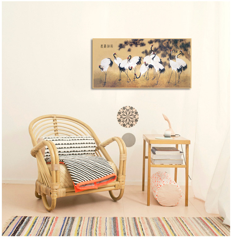 Su thêu kit thêu tranh trang trí gửi người lớn tuổi Song Ling Heshou HD map 60 * 80CM tranh thêu đồng hồ treo tường