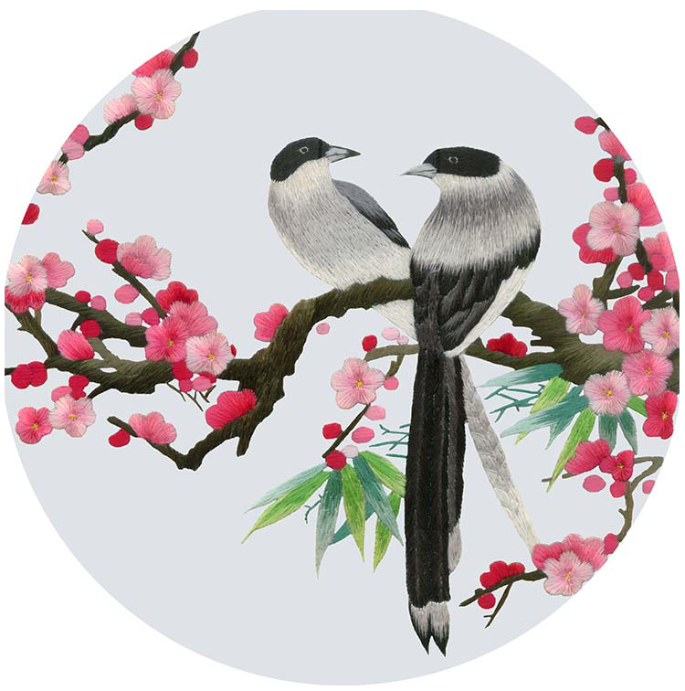 Su thêu thêu DIY kit người mới bắt đầu handmade sơn trang trí với mũi khâu magpie 35 * 35 CM