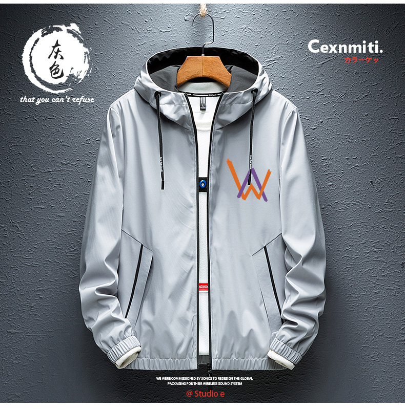 Show Luo Allen Walker với áo len nam phai màu phù hợp với bộ đồ alan walker jacket quần áo nam sinh viên áo hoodie màu xanh dương