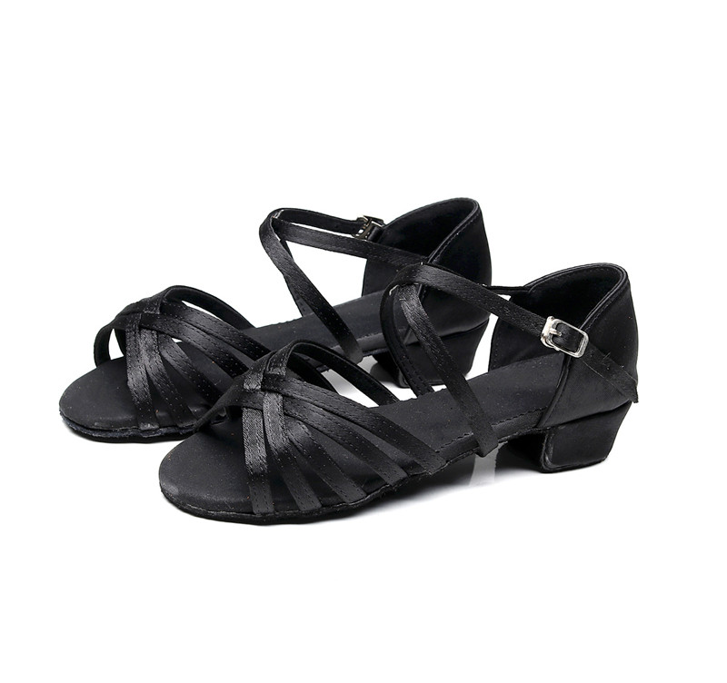 Latin Dance Shoes Children Girls Social Dance Beginners Young Children Middle And Soft Bottom Practice Dance Shoes All Season Dancing Shoes
