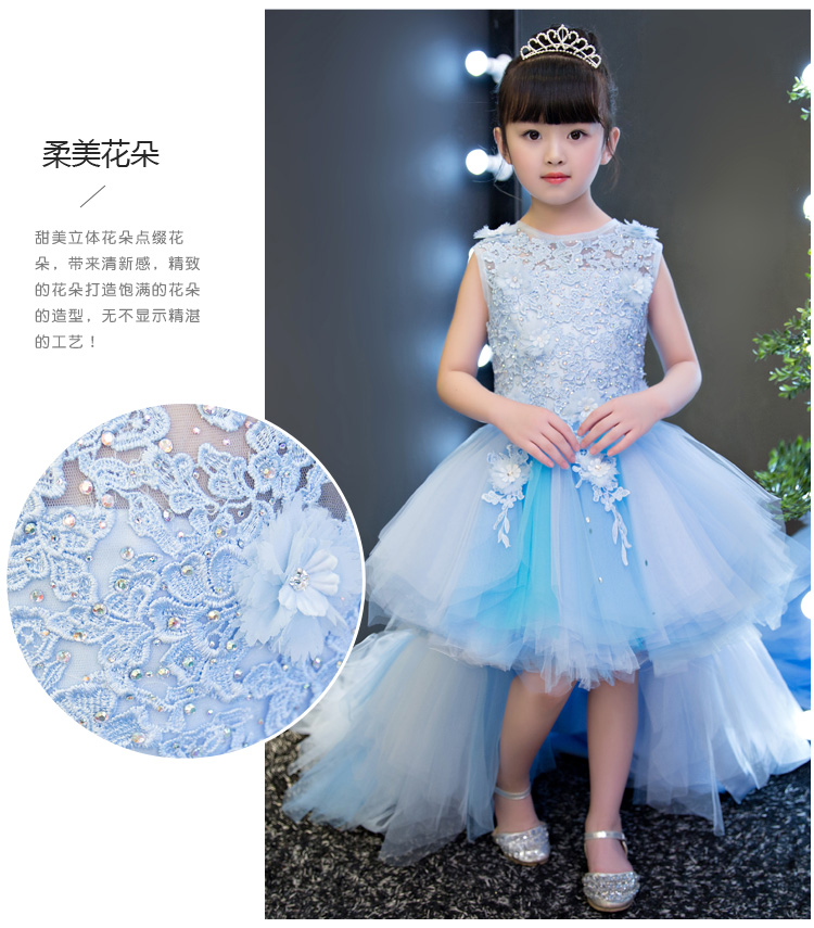 Cô gái đám cưới sáo poncho hoa dài quần áo bé trai