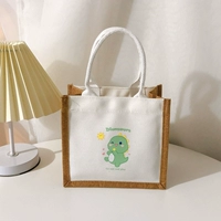 Зеленый динозавр, из хлопка и льна