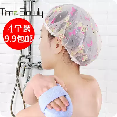 4 adult women waterproof shower cap bathroom rain shower waterproof wig thickened bath hat shower cap