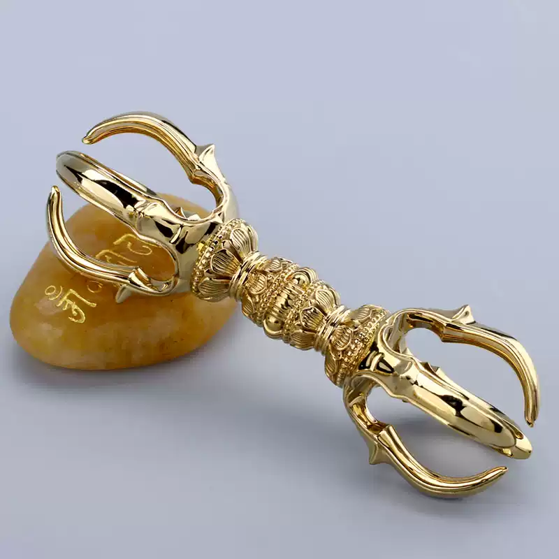 金剛鈴法器黃銅五股手工九股金剛鈴杵法器藏密手把件精品佛鈴