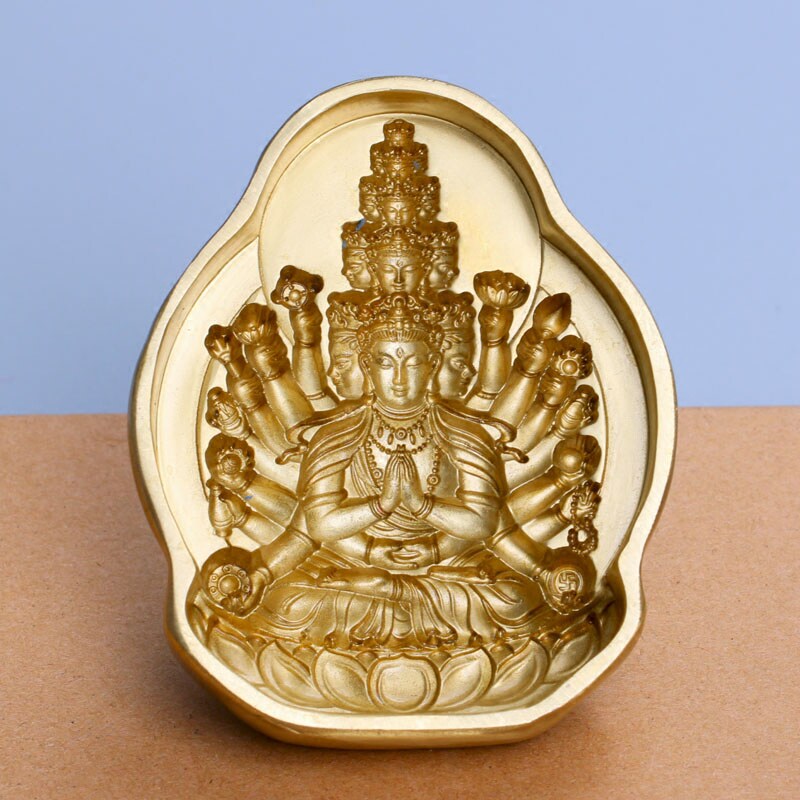 Mingjun Buddhist Art Pure Copper Wipe Thousand-hand Guanyin Bodhisattva Mold Pottery Clay Wipe Friends Gift Small Boutique