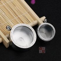 Titanium steel round transparent openable Gawu box Couple necklace can hold Manna Pill relic new wishing bottle pendant