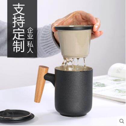 Creative mug Filter tea cup Office cup Household cup with lid Spoon cup Tea water separation cup Custom