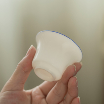 Sweet white jade porcelain home Gongfu tea cup master cup ceramic tea tea large number single thin tire smelling tea drinking cup customization