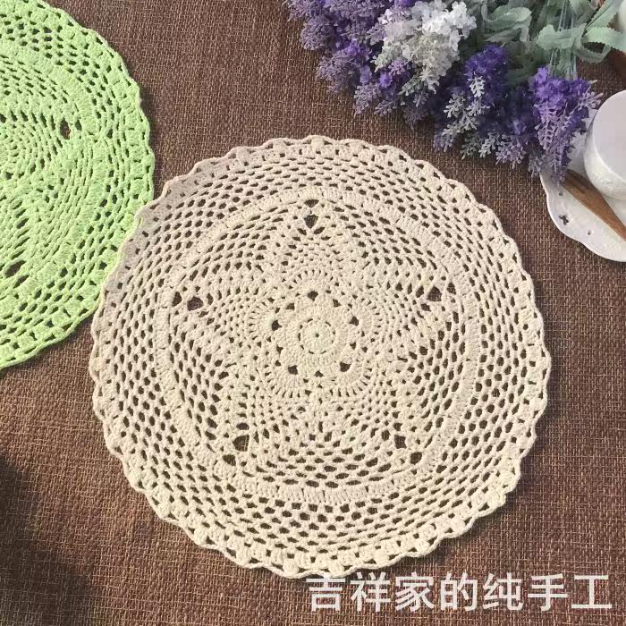 Handmade cotton hook cup cup mat color insulation decoration pad multicolor simple modern lace