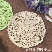 Mascot Handmade Cotton Thread Crochet Dining Cushion Cup Mat Colorful thermal insulation Decorative Cushion Multicolored Minimalist modern lace