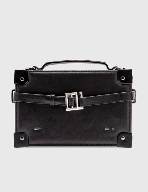 [Discount Clearance] In-Stock Heliot Emil Leather Square Box Clasp Crossbody Bag with Shoulder Strap