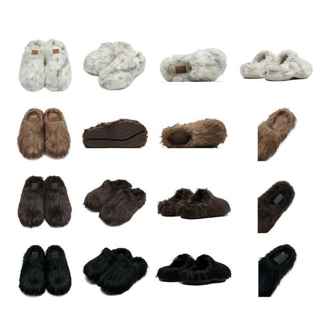 Domestic In-Stock Nache Long-Haired Eco-Friendly Faux Fur Closed-Toe Slippers
