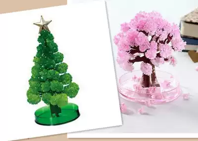 Magic cherry tree paper tree blossom long snowflake Christmas tree crystal tree handmade material package small gift toy