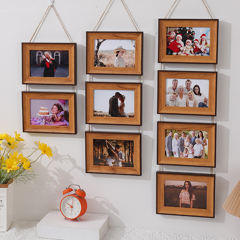 Creative Combination Photo Frame Set 6 7inch DIY Photo Mounting Frame Multi-Grid Two-Panel Three-Four Panel Photo Wall Picture Frame Wall Hanging