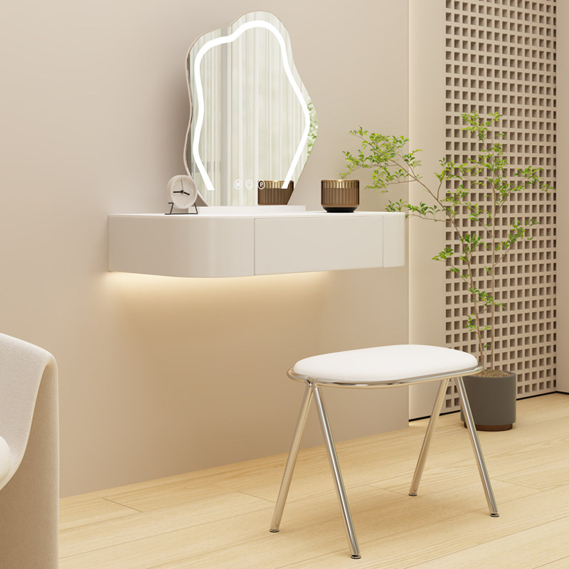 Internet celebrity master bedroom wall-mounted suspended rock slab makeup table dressing table bedroom modern minimalist small apartment with mirror